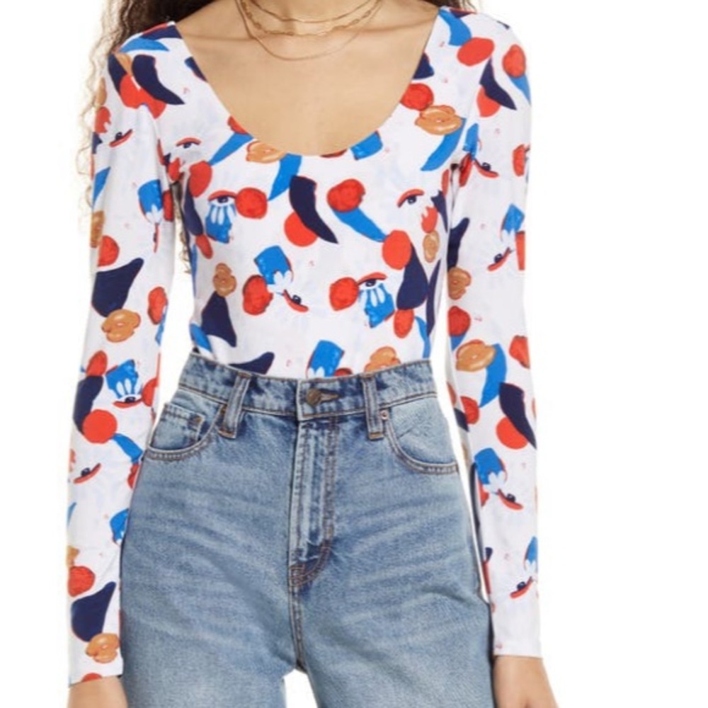 NWT Christina Martinez Scoop Neck Bodysuit